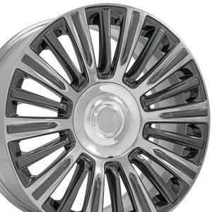 22" Gunmetal Wheel w/Polished Face for 1999-2023 Chevy Silverado 1500 - RVO2591
