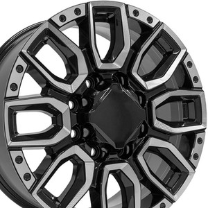 20" Black Wheel w/Milled Edge for 1988-2000 GMC K2500HD - RVO2772