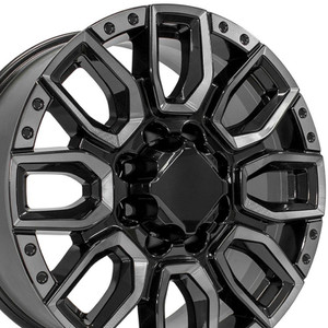 20" Black Wheel w/Milled Edge for 1988-2000 Chevy C2500HD - RVO2780