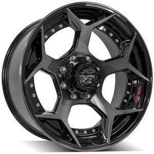 22" Gloss Black Wheel w/Brushed Face for 2011-2023 Chevy Silverado 3500 HD - RVO2923