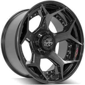 22" Gloss Black 2WD Wheel w/Brushed Face for 1992-1999 GMC Yukon - RVO2930