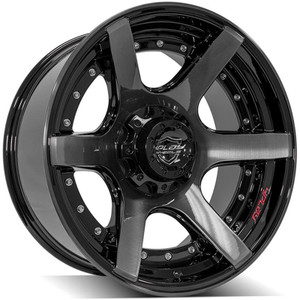 20" Gloss Black 2WD Wheel w/Brushed Face for 1992-1999 GMC Yukon - RVO2967