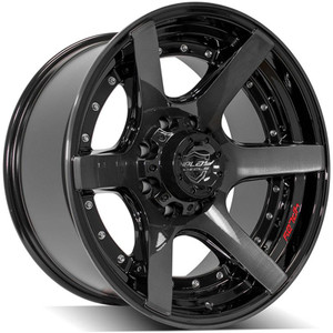 20" Gloss Black Wheel w/Brushed Face for 2011-2023 Chevy Silverado 2500 HD - RVO2988