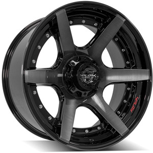22" Gloss Black 2WD Wheel w/Brushed Face for 1992-1999 GMC Yukon - RVO2994
