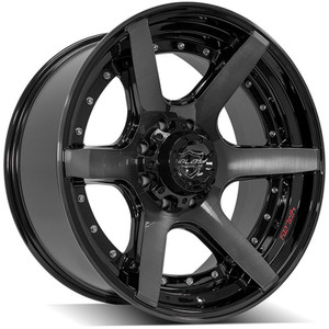 22" Gloss Black Wheel w/Brushed Face for 1988-1997 Ford F-350 - RVO3006