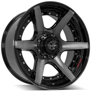 22" Gloss Black Wheel w/Brushed Face for 2011-2023 GMC Sierra 3500 HD - RVO3012