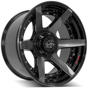 22" Gloss Black 2WD Wheel w/Brushed Face for 1992-1999 GMC Yukon - RVO3021