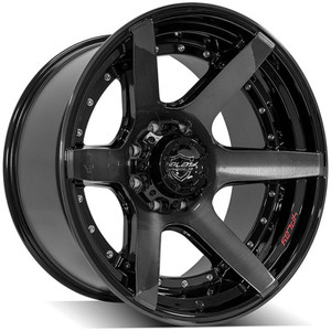 22" Gloss Black Wheel w/Brushed Face for 2003-2010 Hummer H2 - RVO3038