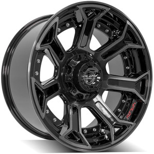 20" Gloss Black 2WD Wheel w/Brushed Face for 1992-1999 GMC Yukon - RVO3058