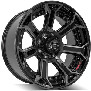 22" Gloss Black Wheel w/Brushed Face for 1988-1997 Ford F-350 - RVO3097