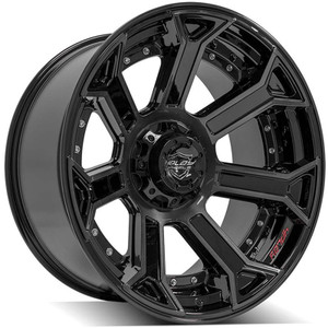 22" Gloss Black 5 Lug Wheel w/Brushed Face for 2015-2018 Ram 1500 Rebel - RVO3107