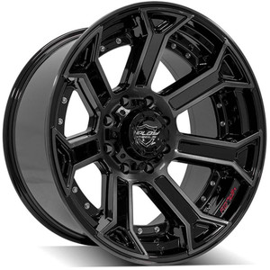 22" Gloss Black Wheel w/Brushed Face for 1988-1997 Ford F-350 - RVO3134