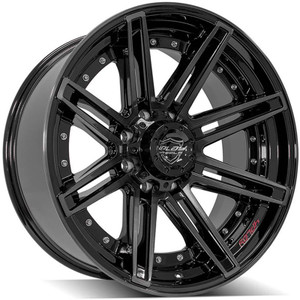 22" Gloss Black Wheel w/Brushed Face for 2011-2023 GMC Sierra 3500 HD - RVO3194