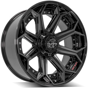 22" Gloss Black 2WD Wheel w/Brushed Face for 1992-1999 GMC Yukon - RVO3267