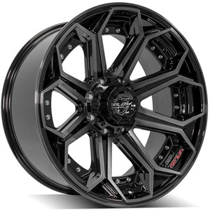 22" Gloss Black Wheel w/Brushed Face for 2011-2023 GMC Sierra 3500 HD - RVO3285