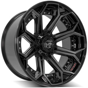 22" Gloss Black 2WD Wheel w/Brushed Face for 1992-1999 GMC Yukon - RVO3294