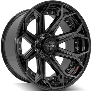 22" Gloss Black Wheel w/Brushed Face for 1999-2023 Ford F-350 - RVO3319
