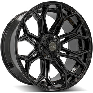 22" Gloss Black 5 Lug Wheel w/Brushed Face for 2011-2023 Ram 1500 - RVO4102