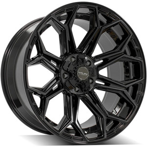 22" Gloss Black 2WD Wheel w/Brushed Face for 1992-1999 GMC Yukon - RVO4106