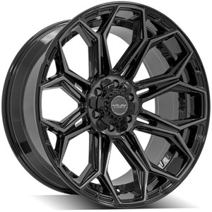 22" Gloss Black 6 Lug Wheel w/Brushed Face for 2019-2023 Ram 1500 - RVO4120