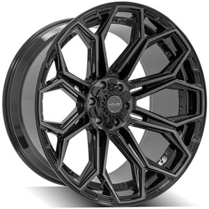 24" Gloss Black Wheel w/Brushed Face for 2001-2007 Toyota Sequoia - RVO4144