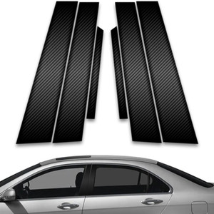 6pc Carbon Fiber Pillar Post Covers for 2004-2008 Acura TSX