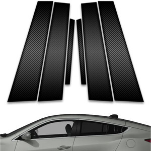 6pc Carbon Fiber Pillar Post Covers for 2010-2013 Acura ZDX