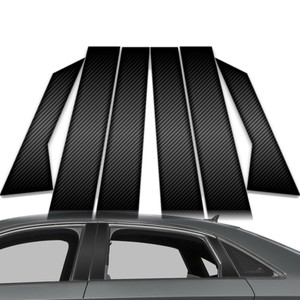 6pc Carbon Fiber Pillar Post Covers for 2015-2023 Audi A3 4dr