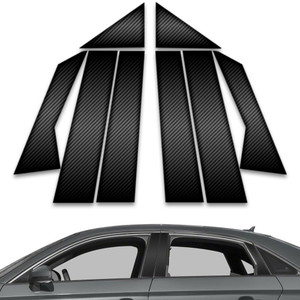 8pc Carbon Fiber Pillar Post Covers for 2015-2023 Audi A3 4dr