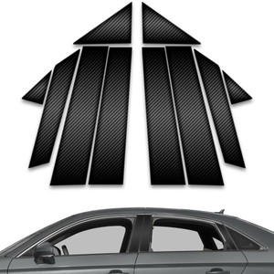 10pc Carbon Fiber Pillar Post Covers for 2015-2023 Audi A3 4dr