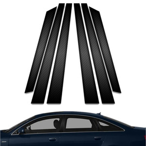 6pc Carbon Fiber Pillar Post Covers for 2005-2011 Audi A6