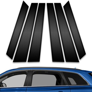 6pc Carbon Fiber Pillar Post Covers for 2016-2023 Audi Q7