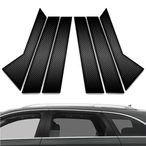 6pc Carbon Fiber Pillar Post Covers for 2012-2016 Audi Allroad