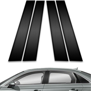 4pc Carbon Fiber Pillar Post Covers for 2017-2023 Audi A4
