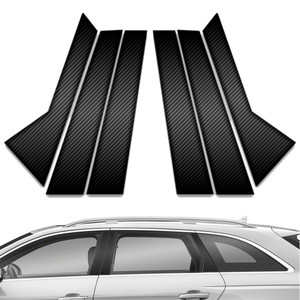 6pc Carbon Fiber Pillar Post Covers for 2017-2023 Audi Allroad