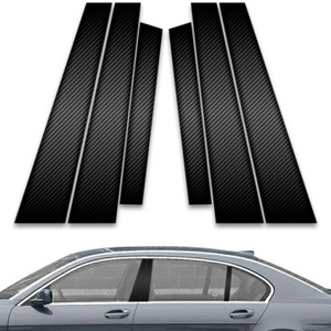 6pc Carbon Fiber Pillar Post Covers for 2002-2008 BMW 745 Series