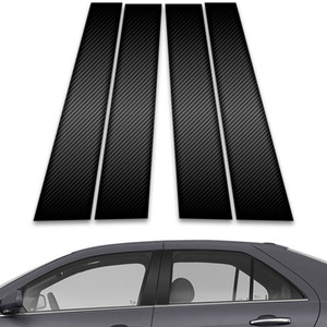 4pc Carbon Fiber Pillar Post Covers for 2005-2011 Cadillac STS