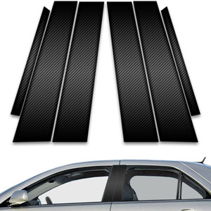 6pc Carbon Fiber Pillar Post Covers for 2005-2011 Cadillac STS