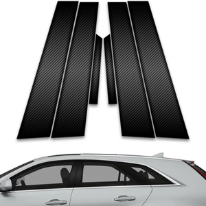 6pc Carbon Fiber Pillar Post Covers for 2008-2013 Cadillac CTS Wagon