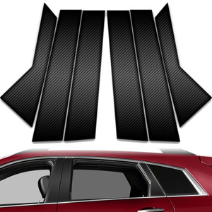 6pc Carbon Fiber Pillar Post Covers for 2010-2016 Cadillac SRX