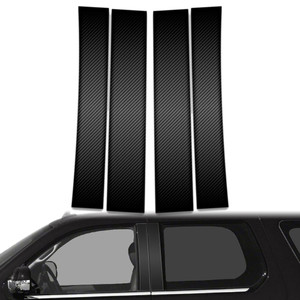4pc Carbon Fiber Pillar Post Covers for 2007-2014 Cadillac Escalade