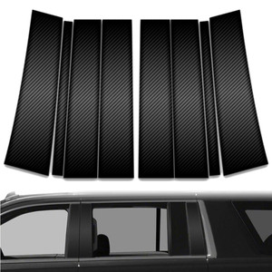 8pc Carbon Fiber Pillar Post Covers for 2015-2020 Cadillac Escalade ESV