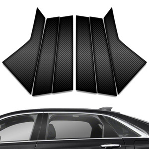 6pc Carbon Fiber Pillar Post Covers for 2016-2023 Cadillac CT6