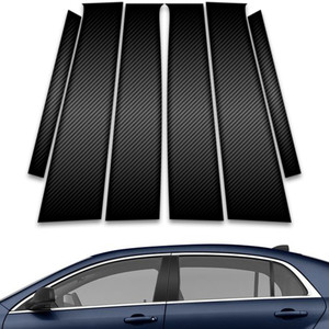 6pc Carbon Fiber Pillar Post Covers for 2008-2012 Chevrolet Malibu