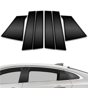 6pc Carbon Fiber Pillar Post Covers for 2016-2023 Chevrolet Malibu