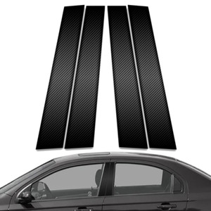 4pc Carbon Fiber Pillar Post Covers for 2002-2008 Chevrolet Aveo Sedan