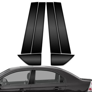6pc Carbon Fiber Pillar Post Covers for 2002-2008 Chevrolet Aveo Sedan