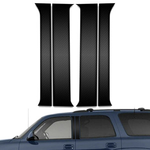 4pc Carbon Fiber Pillar Post Covers for 2000-2006 Chevrolet Tahoe