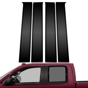 4pc Carbon Fiber Pillar Post Covers for 14-18 Chevy Silverado 1500 Crew/Dbl Cab