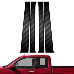 4pc Carbon Fiber Pillar Post Covers for 2004-12 Chevrolet Colorado Extended Cab